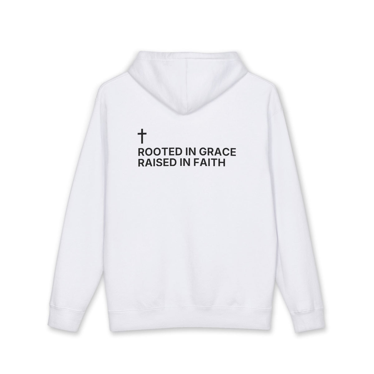 Rooted in Grace. Raised in Faith. — Cross Edition Hoodie