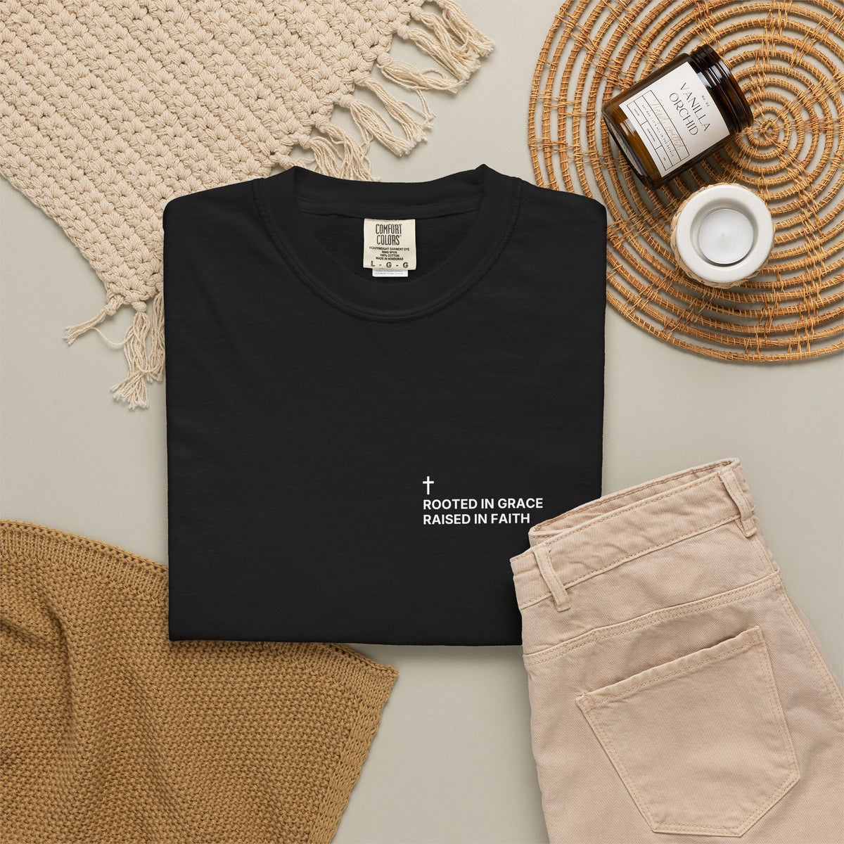 Rooted in Grace. Raised in Faith. — Cross Edition T-Shirt