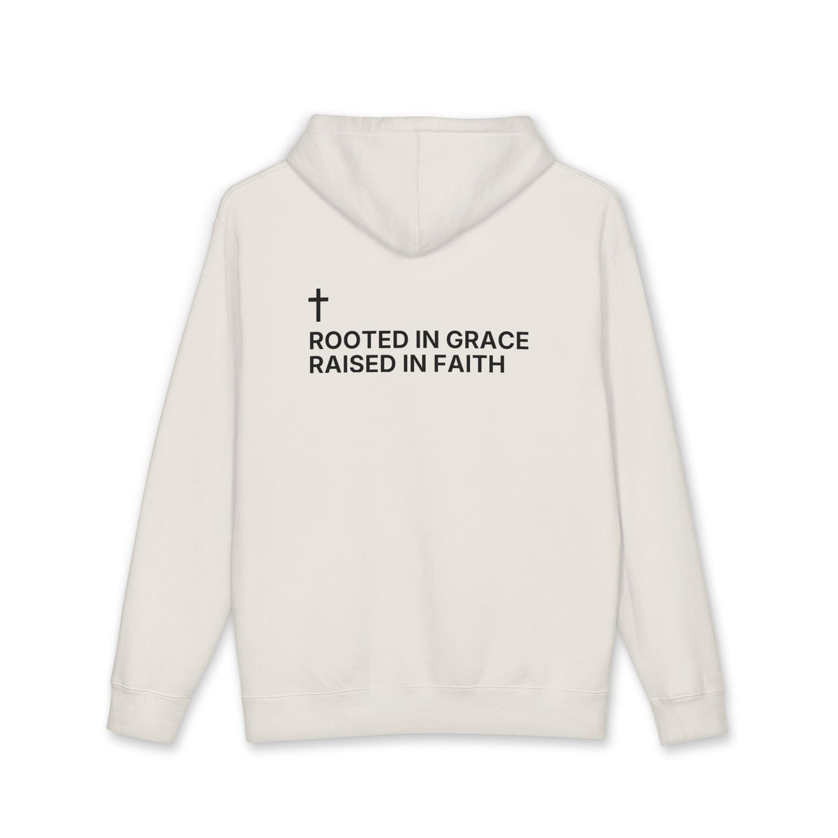 Rooted in Grace. Raised in Faith. — Cross Edition Hoodie