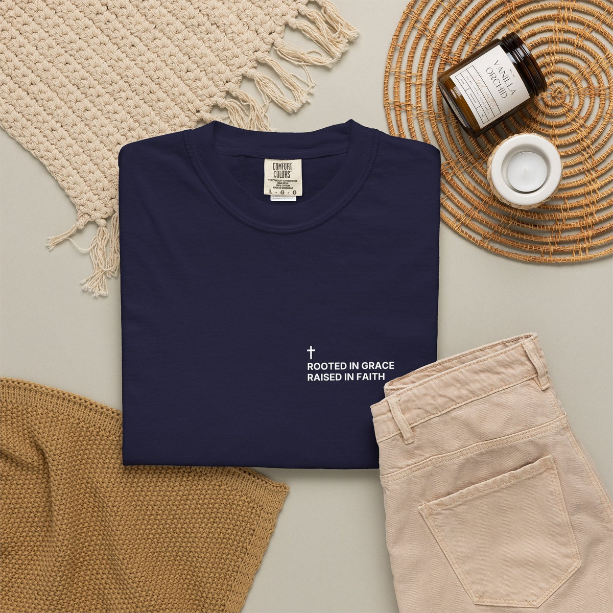 Rooted in Grace. Raised in Faith. — Cross Edition T-Shirt
